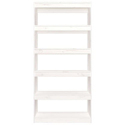 vidaXL Bücherregal/Raumteiler Weiß 80x30x167,4 cm Massivholz Kiefer
