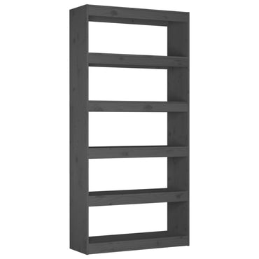 vidaXL Bücherregal/Raumteiler Grau 80x30x167,4 cm Massivholz Kiefer