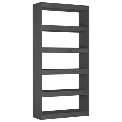 vidaXL Bücherregal/Raumteiler Grau 80x30x167,4 cm Massivholz Kiefer