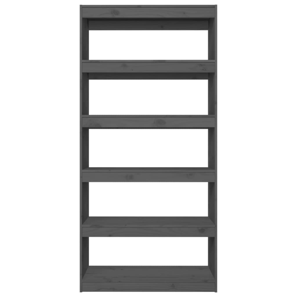 vidaXL Bücherregal/Raumteiler Grau 80x30x167,4 cm Massivholz Kiefer