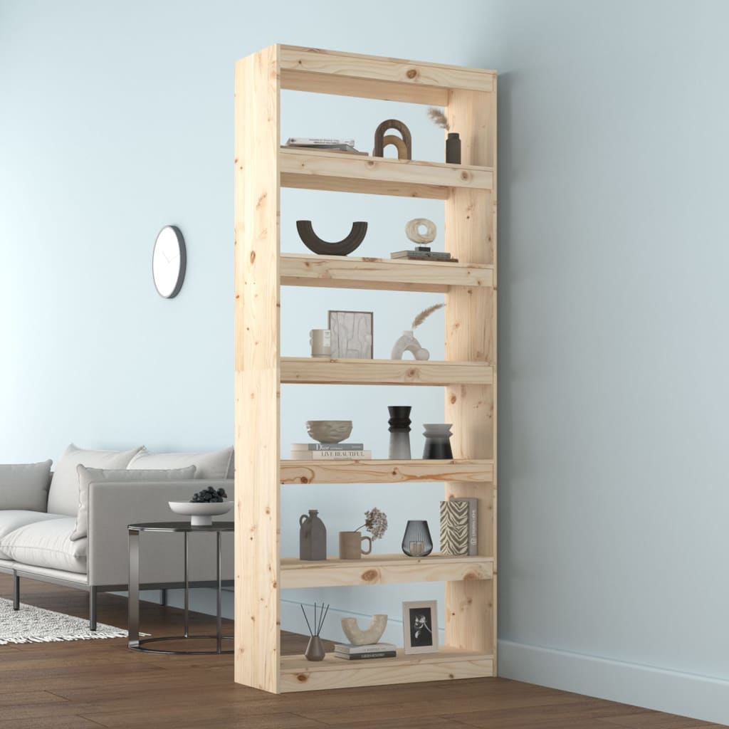 vidaXL Bücherregal/Raumteiler 80x30x199,5 cm Massivholz Kiefer
