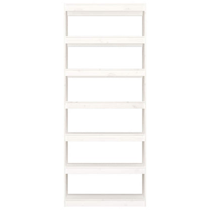 Bücherregal/Raumteiler Weiß 80x30x199,5 cm Massivholz Kiefer