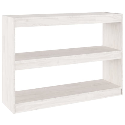 vidaXL Bücherregal Raumteiler Weiß 100x30x71,5 cm Massivholz Kiefer