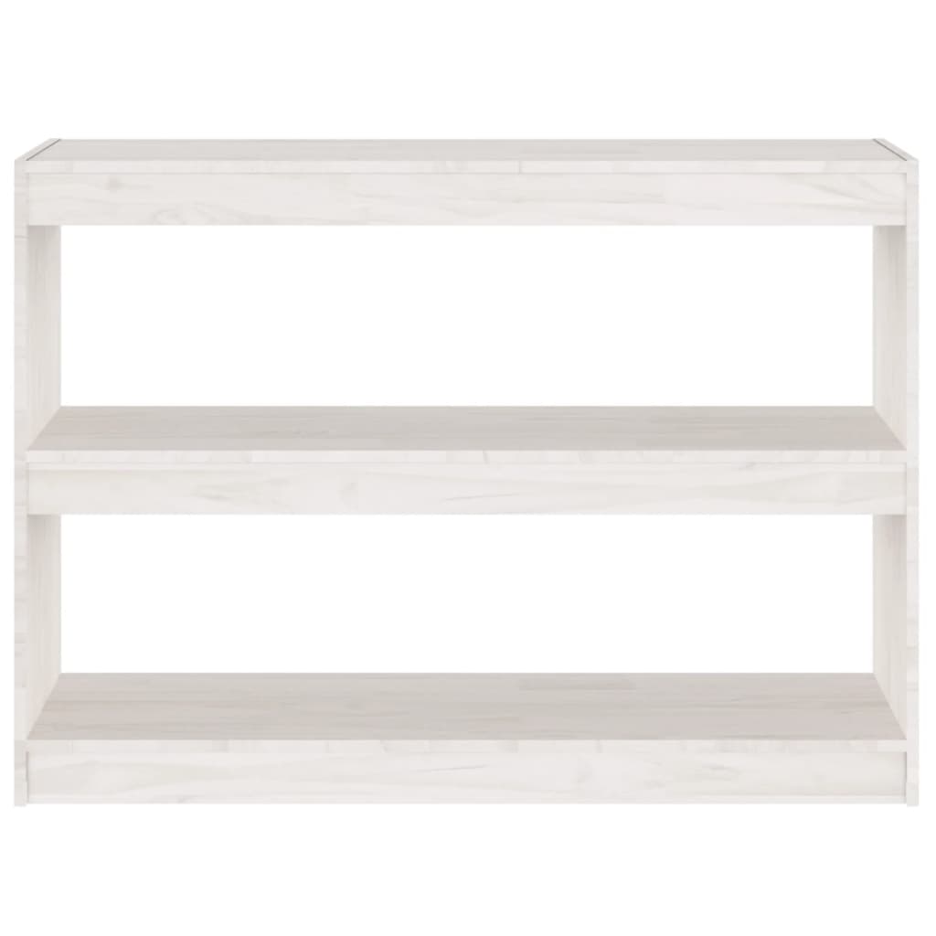 vidaXL Bücherregal Raumteiler Weiß 100x30x71,5 cm Massivholz Kiefer