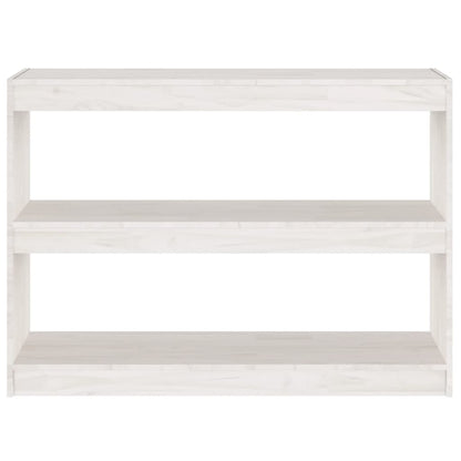 vidaXL Bücherregal Raumteiler Weiß 100x30x71,5 cm Massivholz Kiefer
