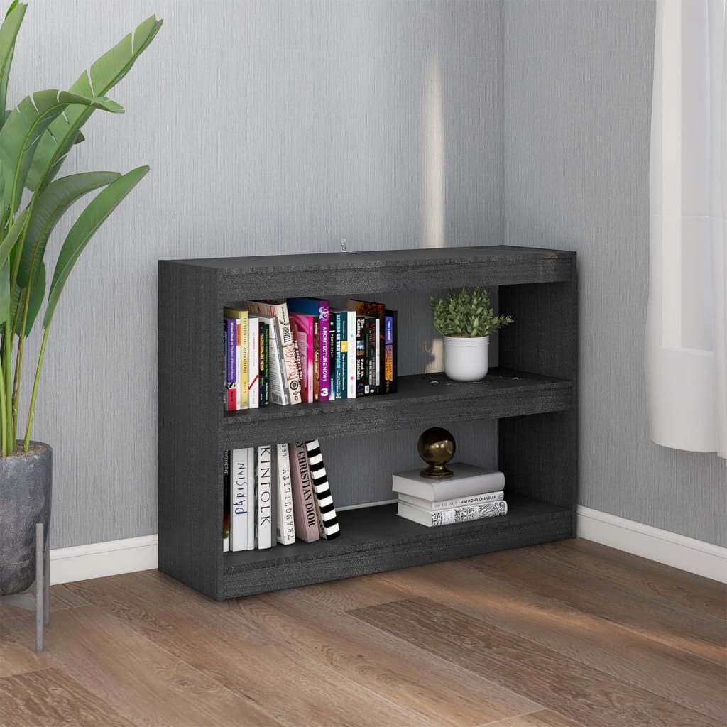 vidaXL Étagère/séparateur de pièce Gris 100x30x71,5 cm Bois de pin massif