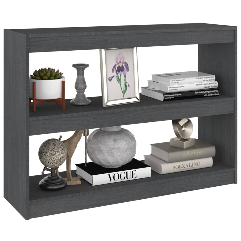 vidaXL Étagère/séparateur de pièce Gris 100x30x71,5 cm Bois de pin massif