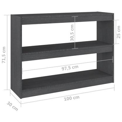 vidaXL Étagère/séparateur de pièce Gris 100x30x71,5 cm Bois de pin massif