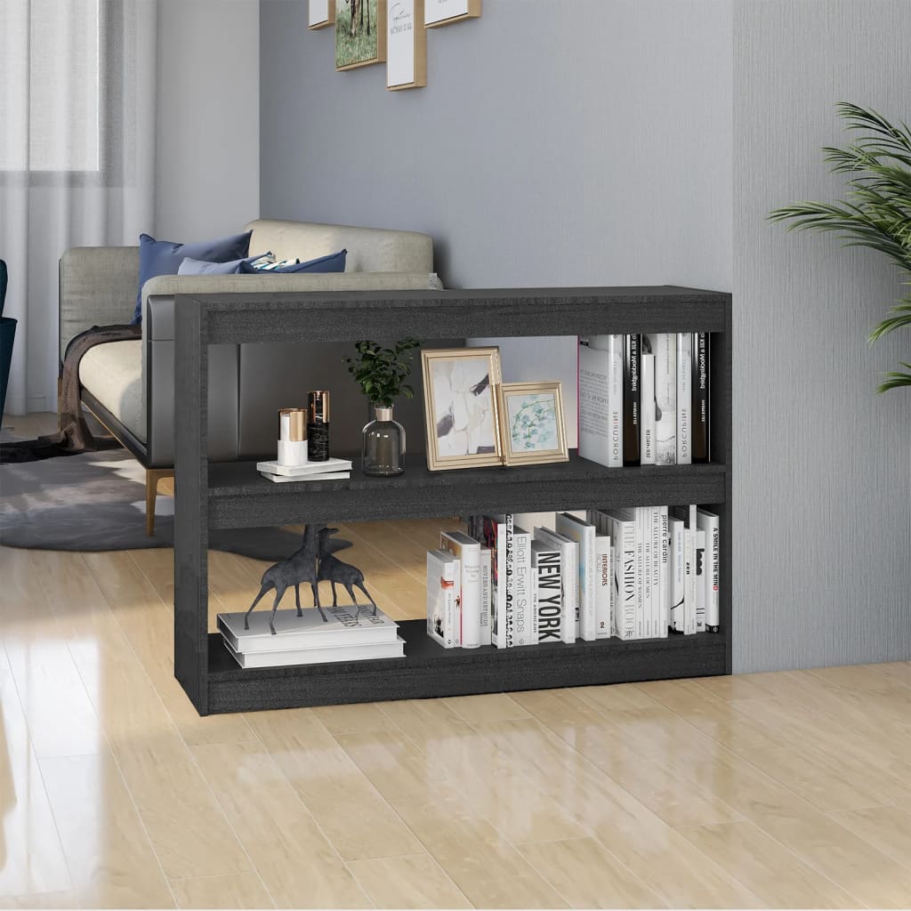 vidaXL Étagère/séparateur de pièce Gris 100x30x71,5 cm Bois de pin massif