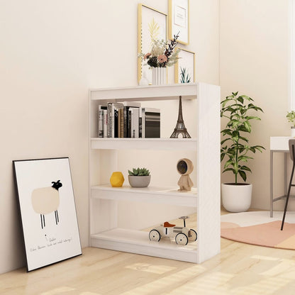 vidaXL Bibliothèque/Séparateur de pièce Blanc 100x30x103 cm Pin Massif