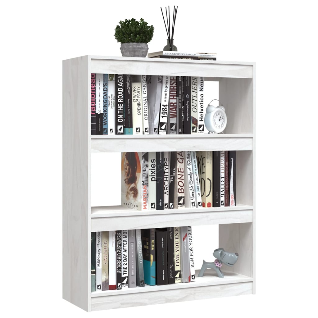 vidaXL Bibliothèque/Séparateur de pièce Blanc 100x30x103 cm Pin Massif
