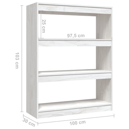 vidaXL Bibliothèque/Séparateur de pièce Blanc 100x30x103 cm Pin Massif