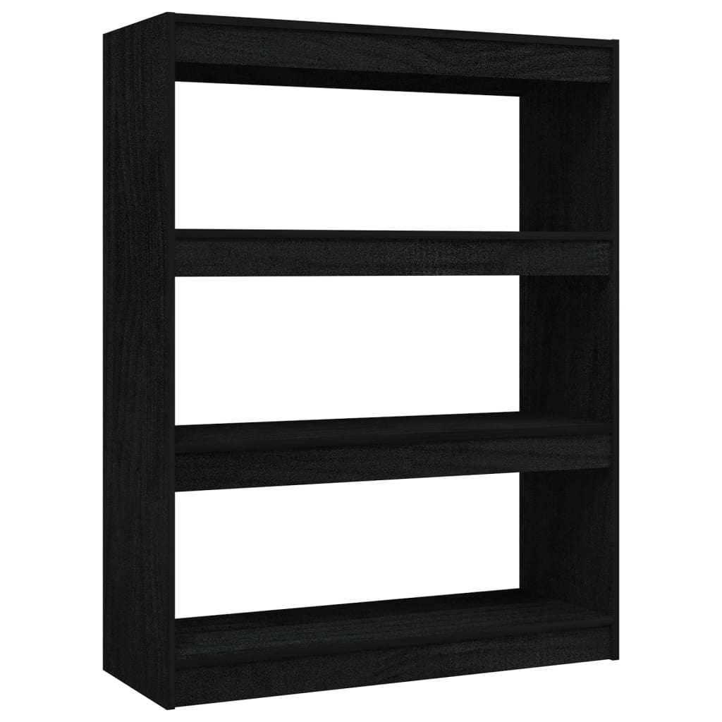 vidaXL Étagère/Séparateur de pièce noir 100x30x103 cm pin massif