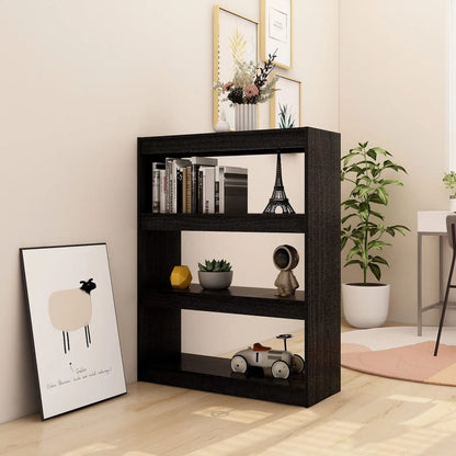 vidaXL Étagère/Séparateur de pièce noir 100x30x103 cm pin massif