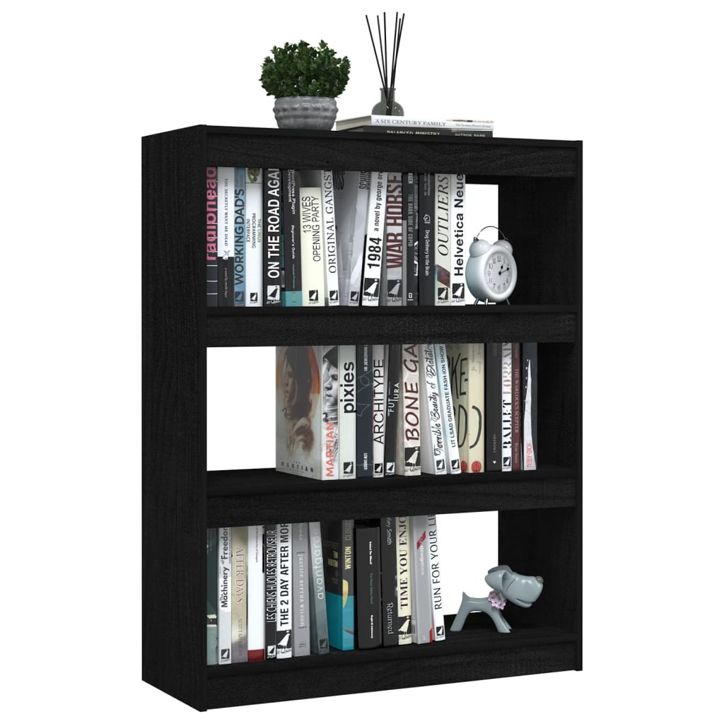 vidaXL Étagère/Séparateur de pièce noir 100x30x103 cm pin massif