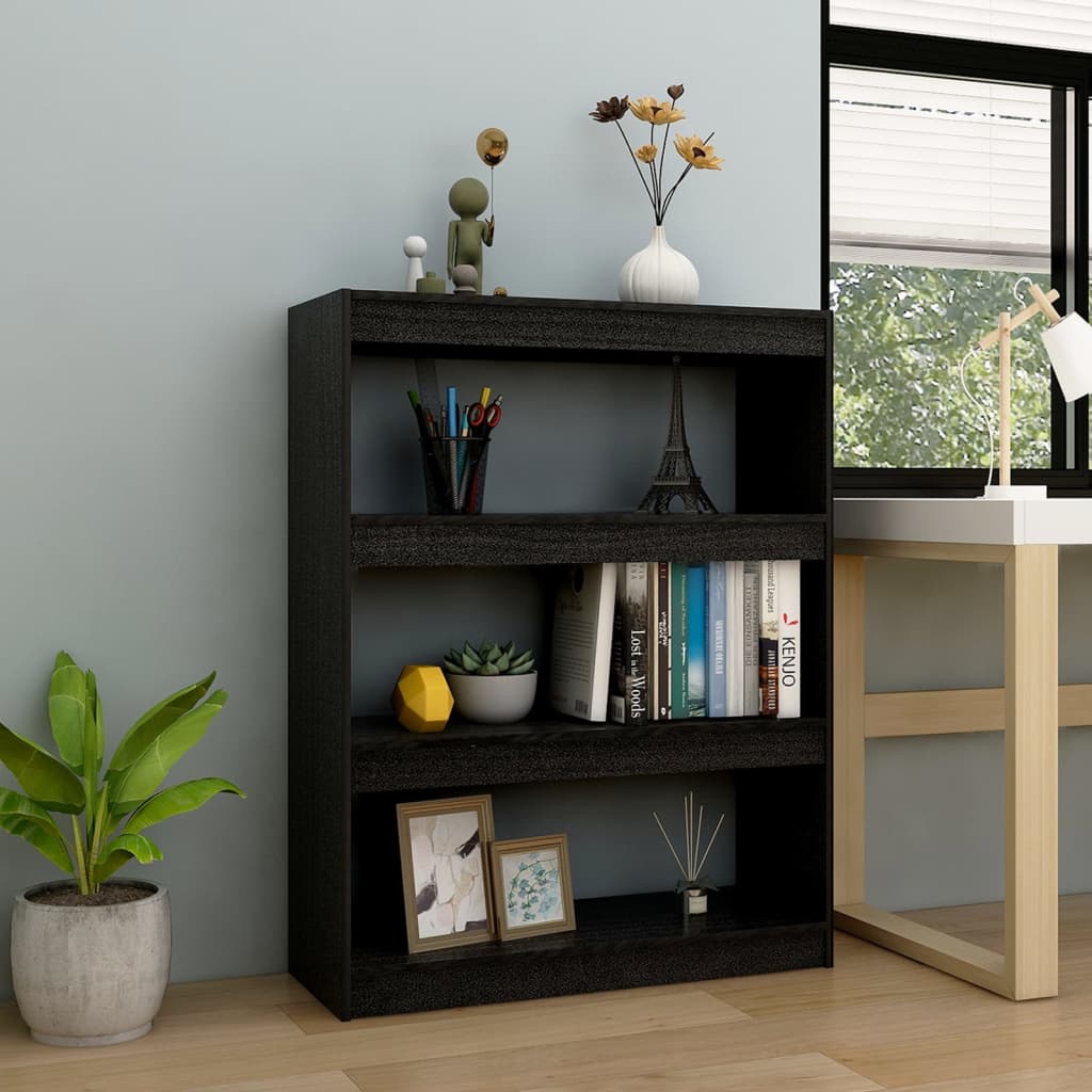 vidaXL Étagère/Séparateur de pièce noir 100x30x103 cm pin massif