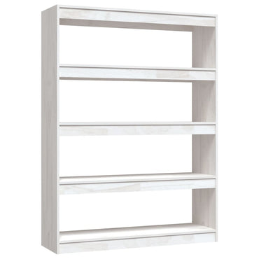 vidaXL Bücherregal/Raumteiler Weiß 100x30x135,5 cm Kiefer Massivholz