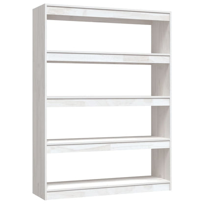 vidaXL Bücherregal/Raumteiler Weiß 100x30x135,5 cm Kiefer Massivholz