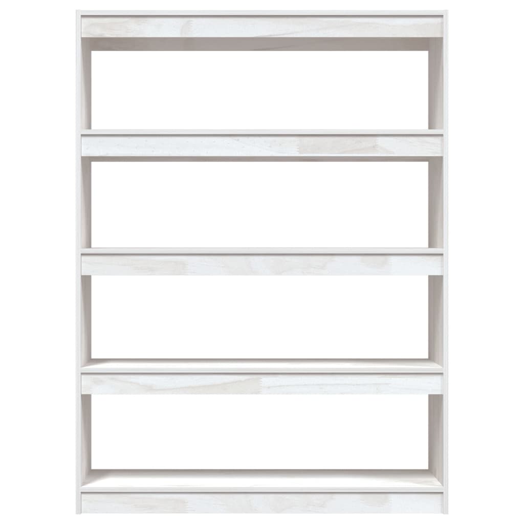 vidaXL Bücherregal/Raumteiler Weiß 100x30x135,5 cm Kiefer Massivholz
