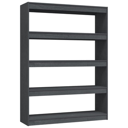 vidaXL Bücherregal/Raumteiler Grau 100x30x135,5 cm Kiefer Massivholz