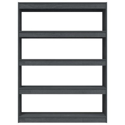 vidaXL Bücherregal/Raumteiler Grau 100x30x135,5 cm Kiefer Massivholz