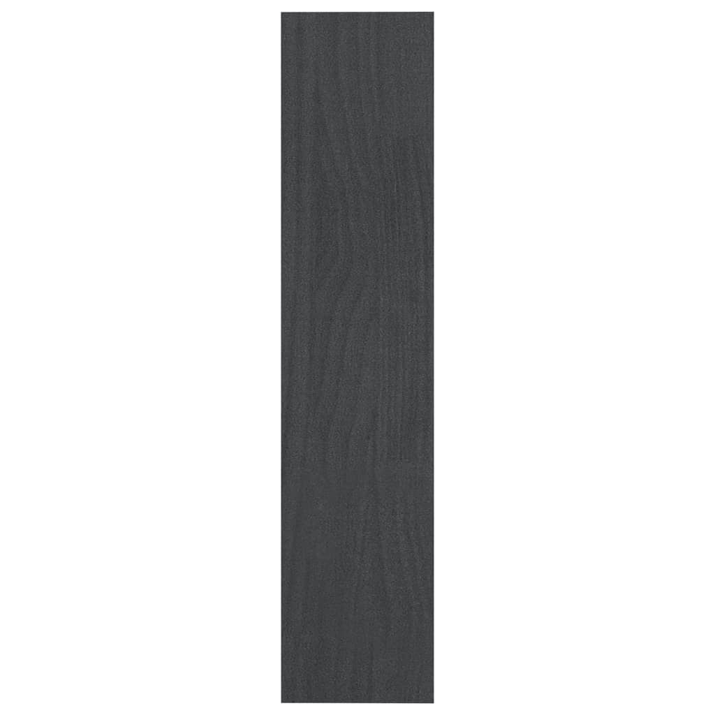vidaXL Bücherregal/Raumteiler Grau 100x30x135,5 cm Kiefer Massivholz
