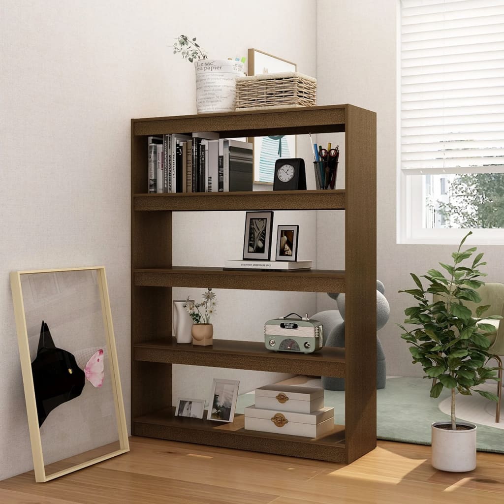 vidaXL Bücherregal/Raumteiler 100x30x135,5 cm Massivholz Kiefer