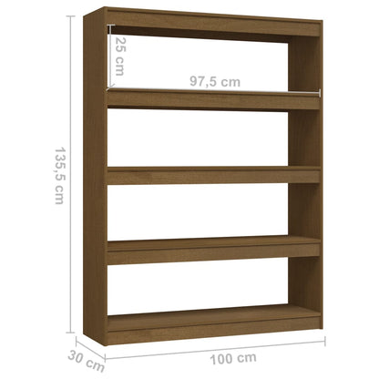 vidaXL Bücherregal/Raumteiler 100x30x135,5 cm Massivholz Kiefer