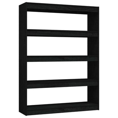 vidaXL Bibliothèque/Séparateur de pièce Noir 100x30x135,5 cm Bois de pin massif