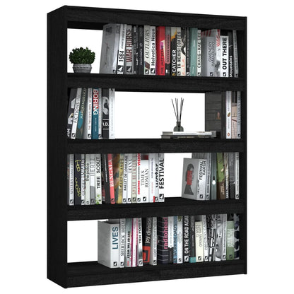 vidaXL Bibliothèque/Séparateur de pièce Noir 100x30x135,5 cm Bois de pin massif