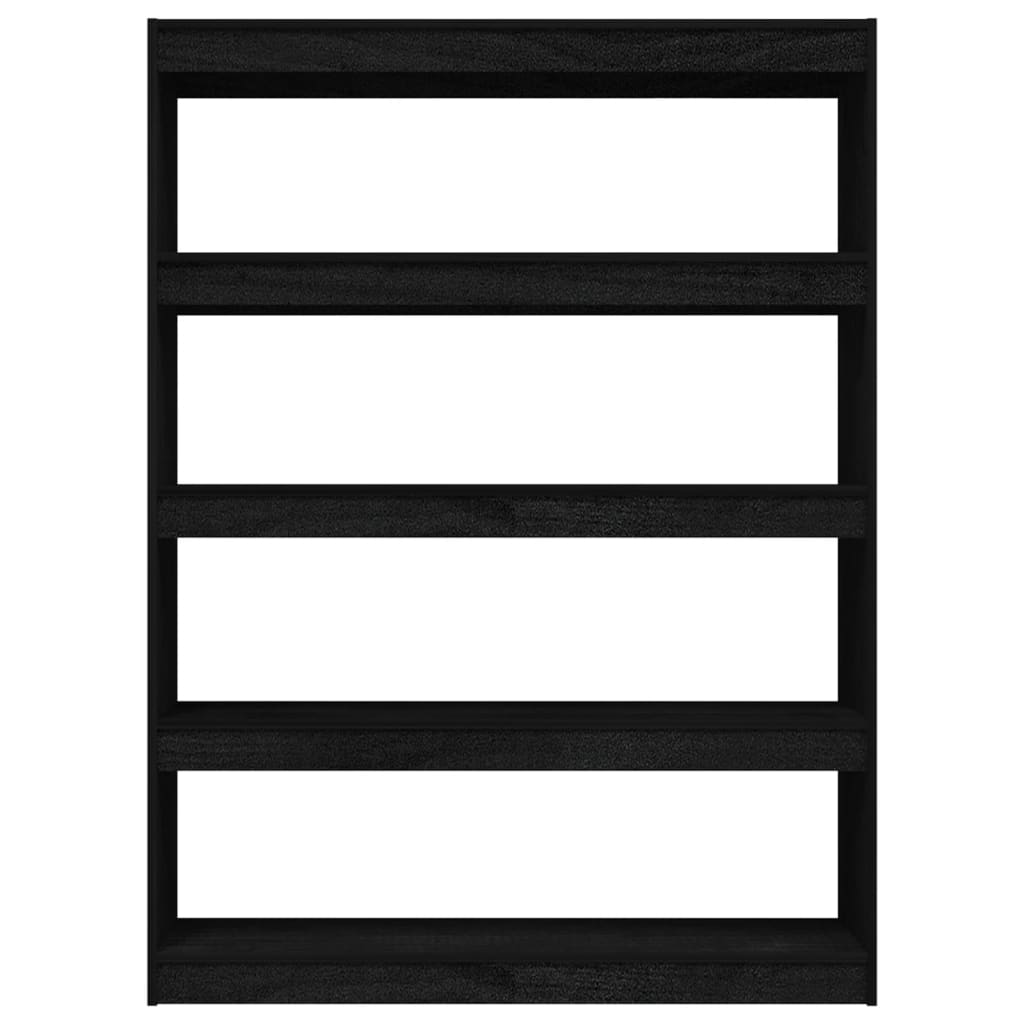 vidaXL Bibliothèque/Séparateur de pièce Noir 100x30x135,5 cm Bois de pin massif