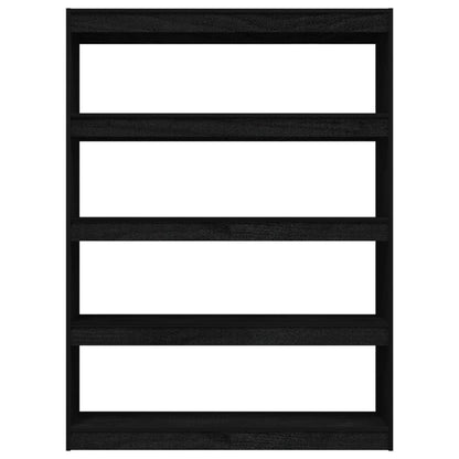 vidaXL Bibliothèque/Séparateur de pièce Noir 100x30x135,5 cm Bois de pin massif