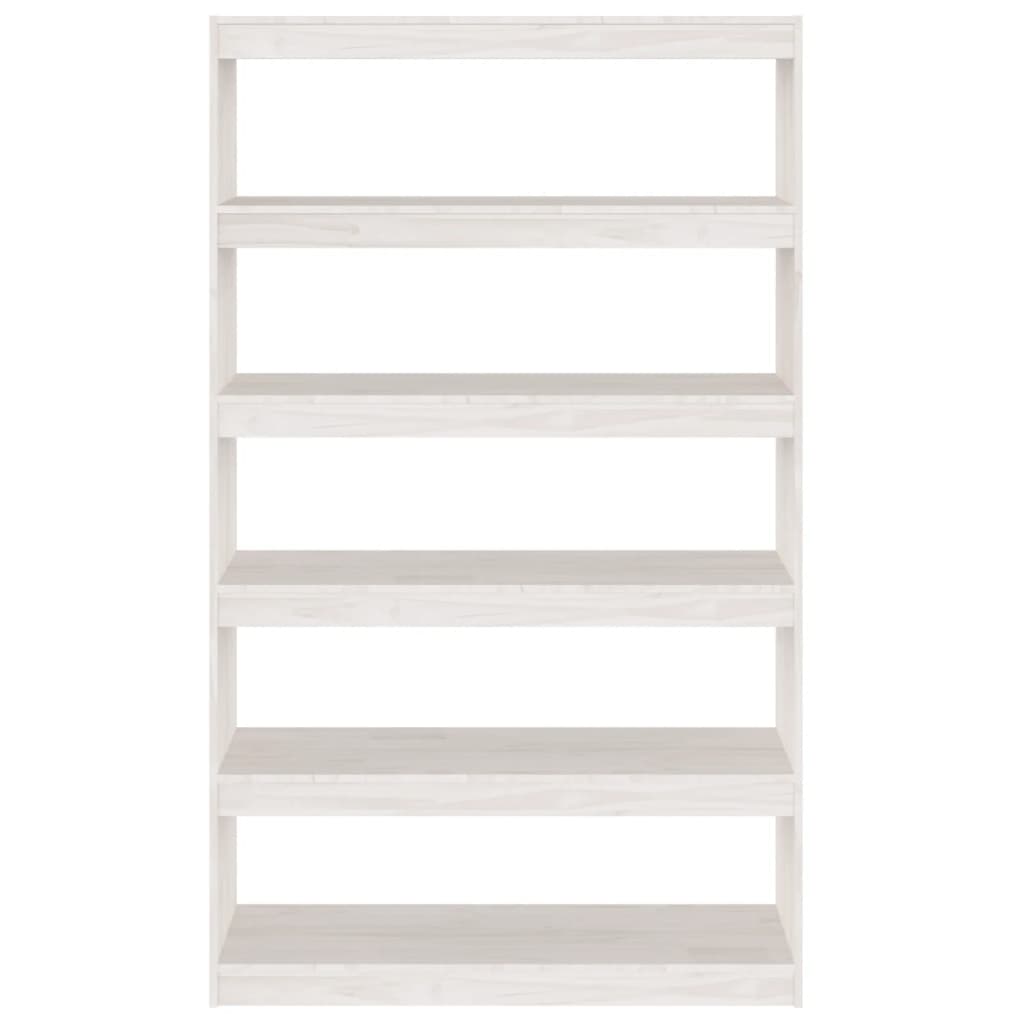vidaXL Bücherregal/Raumteiler Weiß 100x30x167,5 cm Massivholz Kiefer