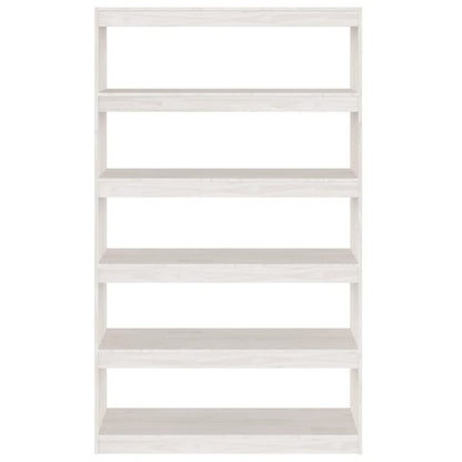 vidaXL Bücherregal/Raumteiler Weiß 100x30x167,5 cm Massivholz Kiefer