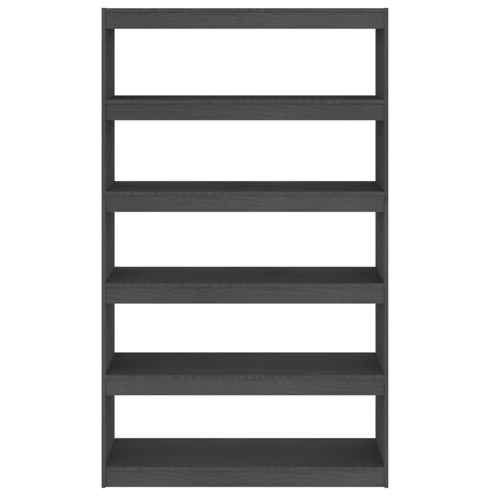 vidaXL Bücherregal/Raumteiler Grau 100x30x167,5 cm Massivholz Kiefer