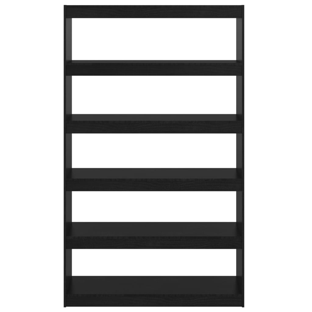 vidaXL Bücherregal/Raumteiler Schwarz 100x30x167,5cm Massivholz Kiefer