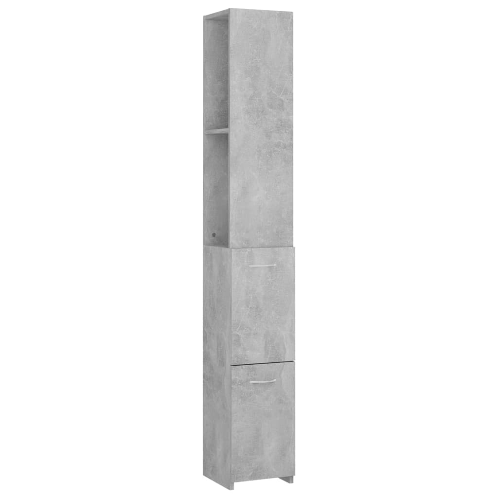 vidaXL Badschrank Betongrau 25x26,5x170 cm Holzwerkstoff