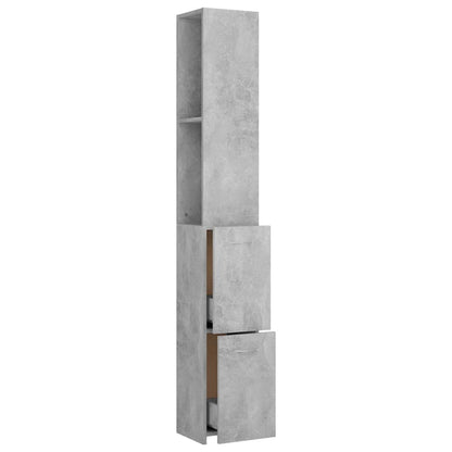 vidaXL Badschrank Betongrau 25x26,5x170 cm Holzwerkstoff