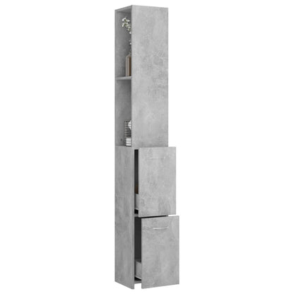 vidaXL Badschrank Betongrau 25x26,5x170 cm Holzwerkstoff