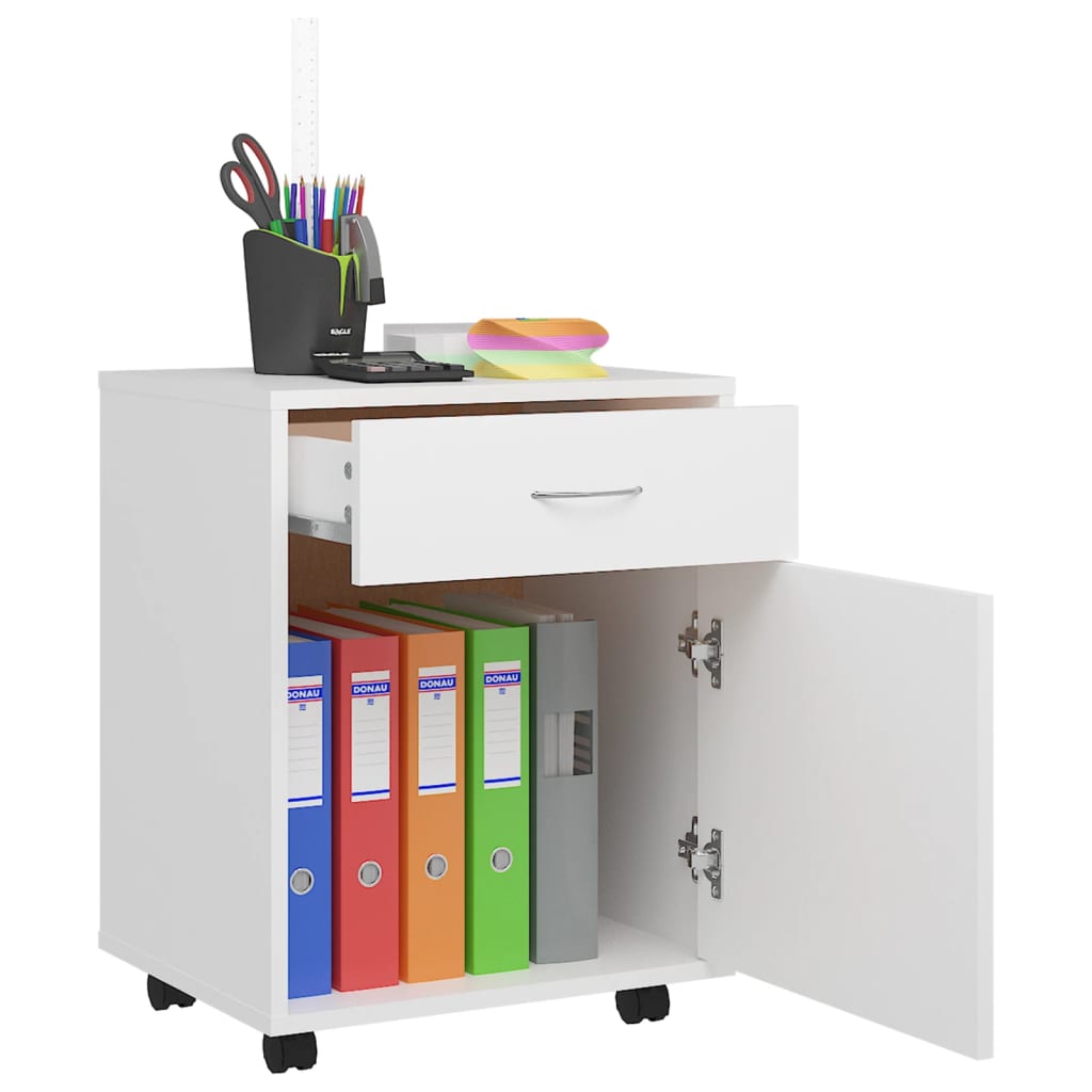 vidaXL Rollschrank Weiß 45x38x54 cm Holzwerkstoff