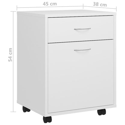 vidaXL Rollschrank Weiß 45x38x54 cm Holzwerkstoff