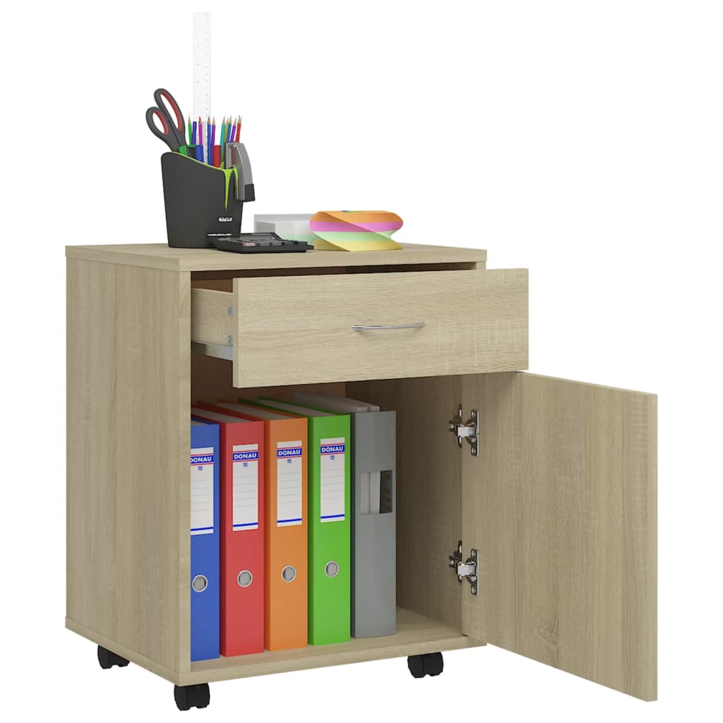 vidaXL Caisson à roulettes chêne Sonoma 45x38x54 cm aggloméré