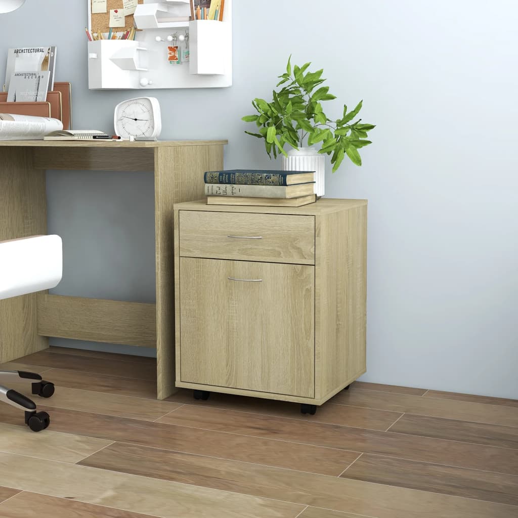 vidaXL Caisson à roulettes chêne Sonoma 45x38x54 cm aggloméré