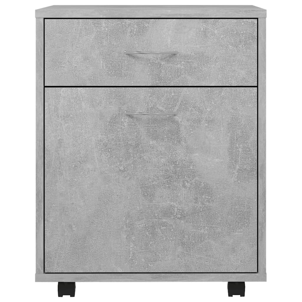 vidaXL Caisson de classement à roulettes gris béton 45x38x54 cm en bois d'ingénierie