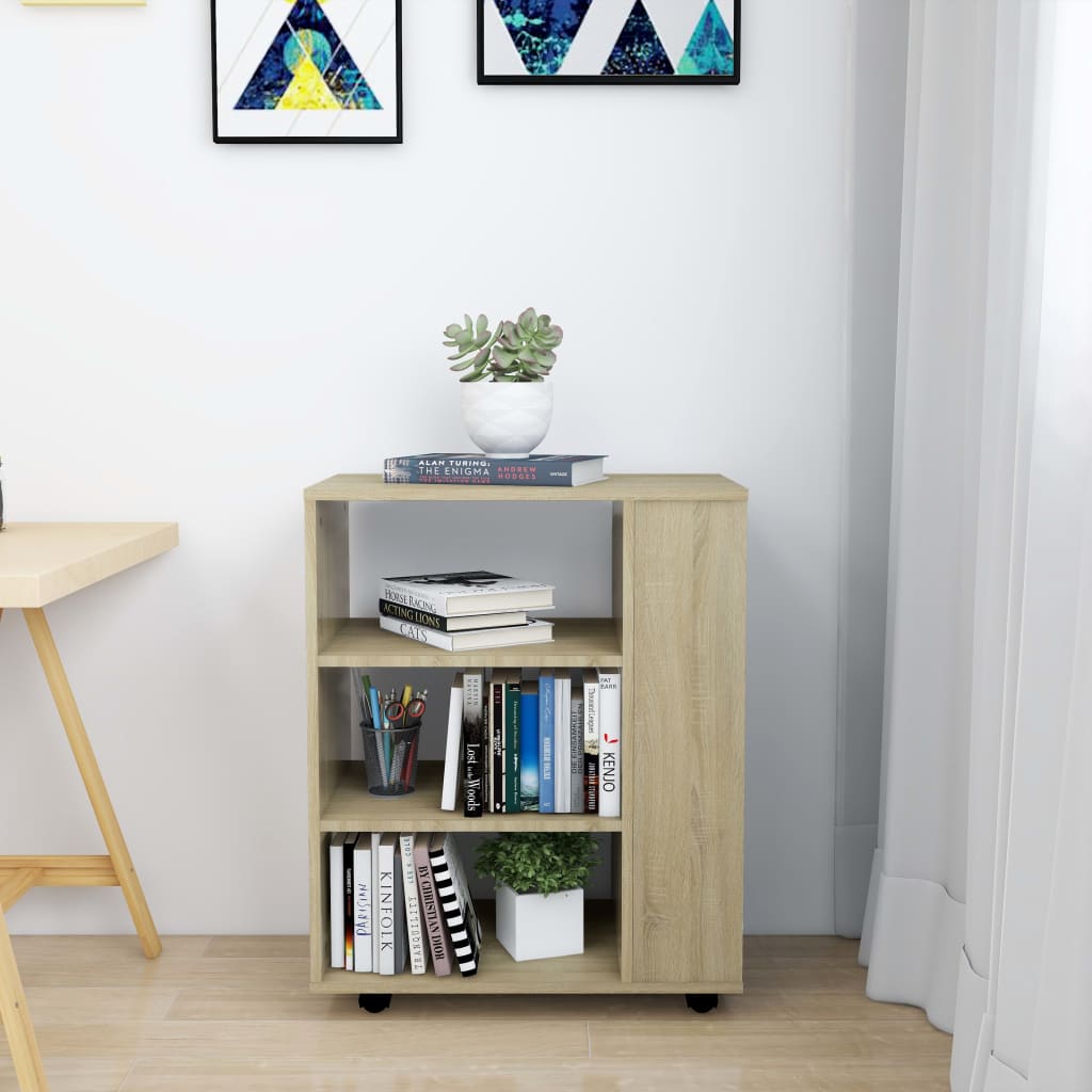 vidaXL Rollschrank Sonoma-Eiche 60x35x75 cm Holzwerkstoff