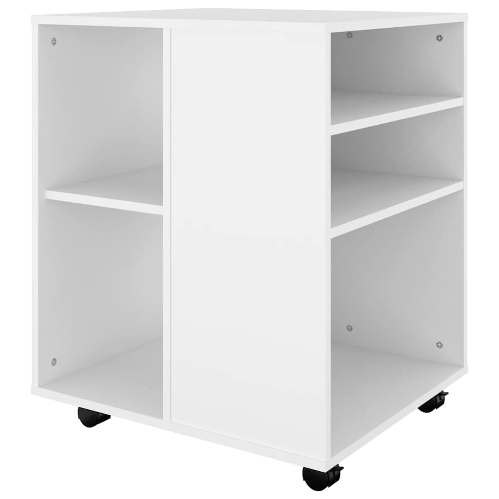 vidaXL Meuble à roulettes blanc 60x53x72 cm en bois d'ingénierie