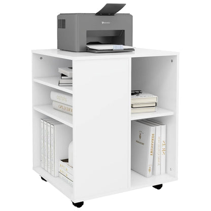 vidaXL Meuble à roulettes blanc 60x53x72 cm en bois d'ingénierie
