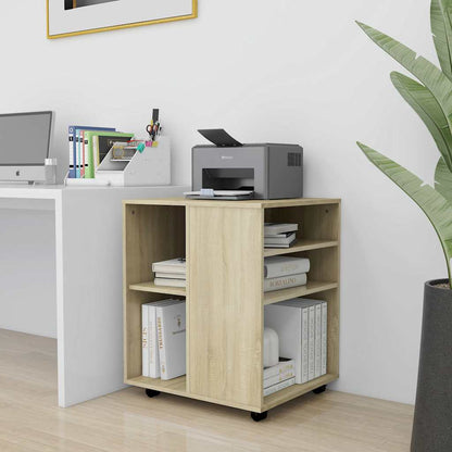 vidaXL Meuble de rangement à roulettes chêne Sonoma 60x53x72 cm Bois d'ingénierie