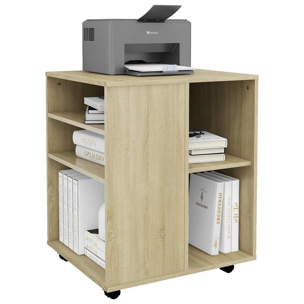 vidaXL Meuble de rangement à roulettes chêne Sonoma 60x53x72 cm Bois d'ingénierie