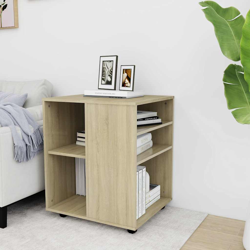 vidaXL Meuble de rangement à roulettes chêne Sonoma 60x53x72 cm Bois d'ingénierie